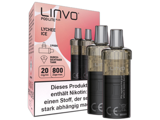 [LBEWPLP20-LI] Linvo - Pod Lite Plus Cartridge Lychee Ice 20 mg/ml (2 Stück pro Packung)