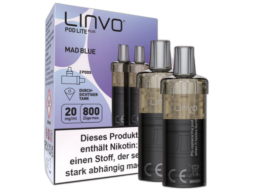 [LBEWPLP20-MA-H] Linvo - Pod Lite Plus Cartridge Mad Blue 20 mg/ml (2 Stück pro Packung) 10er Packung