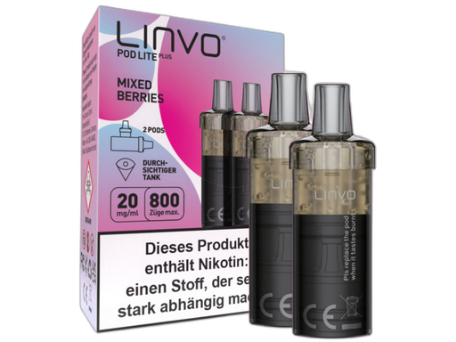 [LBEWPLP20-MB-H] Linvo - Pod Lite Plus Cartridge Mixed Berries 20 mg/ml (2 Stück pro Packung) 10er Packung