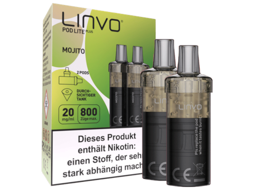[LBEWPLP20-MJ-H] Linvo - Pod Lite Plus Cartridge Mojito 20 mg/ml (2 Stück pro Packung) 10er Packung