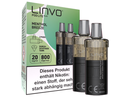 [LBEWPLP20-MM-K] Linvo - Pod Lite Plus Cartridge Menthol Breeze 20 mg/ml (2 Stück pro Packung) 300er Packung