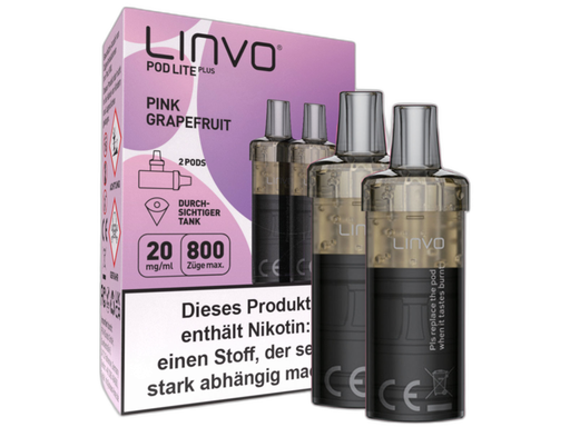 [LBEWPLP20-PG] Linvo - Pod Lite Plus Cartridge Pink Grapefruit 20 mg/ml (2 Stück pro Packung)