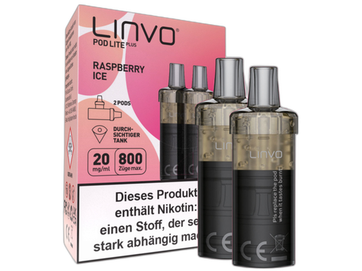 [LBEWPLP20-RI] Linvo - Pod Lite Plus Cartridge Raspberry Ice 20 mg/ml (2 Stück pro Packung)