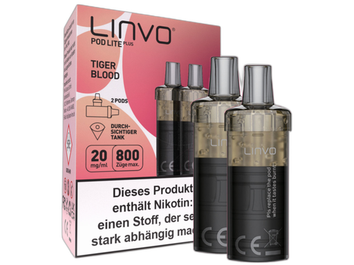 [LBEWPLP20-TB] Linvo - Pod Lite Plus Cartridge Tiger Blood 20 mg/ml (2 Stück pro Packung)