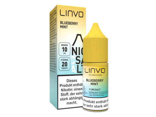 [LBNSL10BM-20-H] Linvo - Blueberry Mint - Nikotinsalz Liquid 20 mg/ml 10er Packung