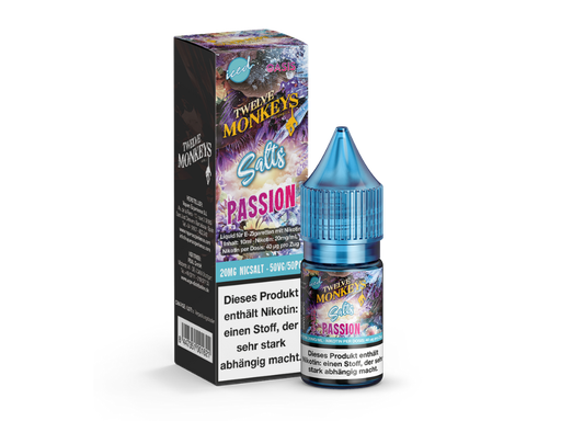 [12MNSL10PA-20-H] Twelve Monkeys - Iced - Passion - Nikotinsalz Liquid 20 mg/ml 10er Packung