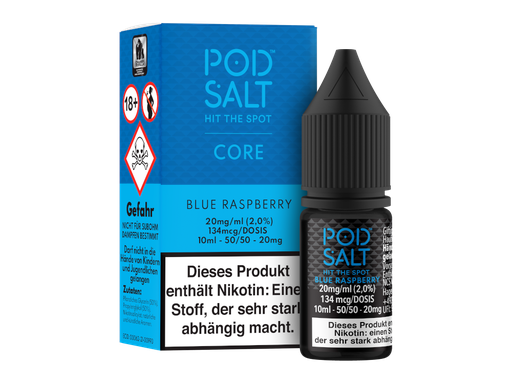 [PTNSL10BR-20-K] Pod Salt Core - Blue Raspberry - Nikotinsalz Liquid 20 mg/ml 100er Packung