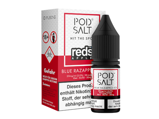 [PTNSL10BRI-20] Pod Salt Fusion - Blue Razapple Ice - Nikotinsalz Liquid 20 mg/ml