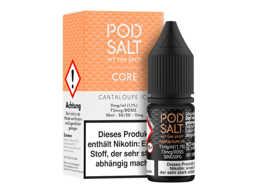 [PTNSL10CA-11-K] Pod Salt Core - Cantaloupe Ice - Nikotinsalz Liquid 11 mg/ml 100er Packung