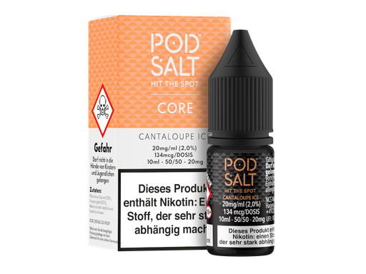 [PTNSL10CA-20] Pod Salt Core - Cantaloupe Ice - Nikotinsalz Liquid 20 mg/ml