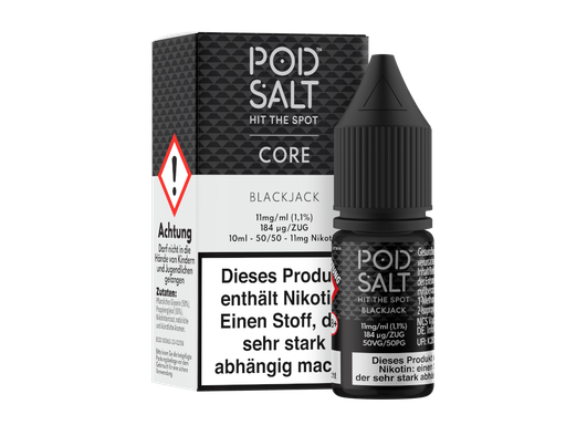 [PTNSL10CBJ-11-H] Pod Salt Core - Blackjack - Nikotinsalz Liquid 11 mg/ml 5er Packung
