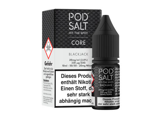 [PTNSL10CBJ-20-K] Pod Salt Core - Blackjack - Nikotinsalz Liquid 20 mg/ml 100er Packung