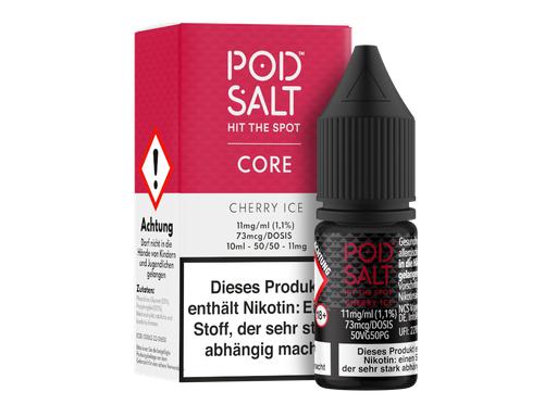 [PTNSL10CH-11-H] Pod Salt Core - Cherry Ice - Nikotinsalz Liquid 11 mg/ml 5er Packung