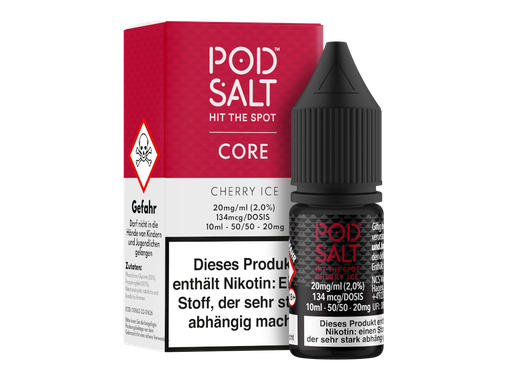 [PTNSL10CH-20-K] Pod Salt Core - Cherry Ice - Nikotinsalz Liquid 20 mg/ml 100er Packung
