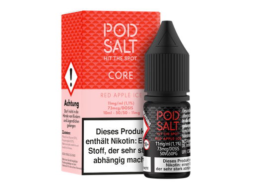 [PTNSL10CR-11-H] Pod Salt Core - Red Apple Ice - Nikotinsalz Liquid 11 mg/ml 5er Packung
