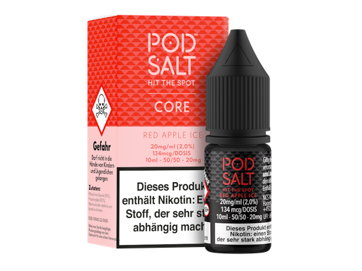 [PTNSL10CR-20] Pod Salt Core - Red Apple Ice - Nikotinsalz Liquid 20 mg/ml