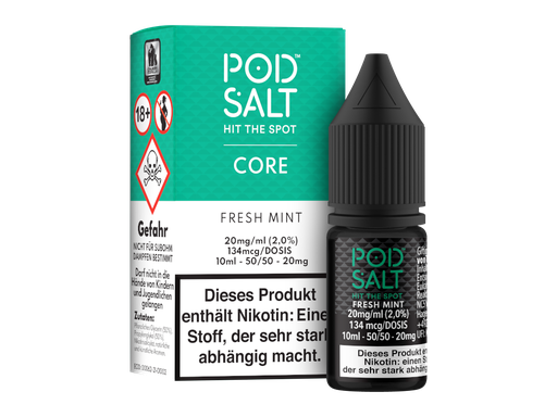 [PTNSL10FM-20-H] Pod Salt Core - Fresh Mint - Nikotinsalz Liquid 20 mg/ml 5er Packung