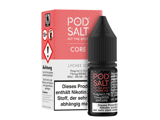 [PTNSL10LI-11-H] Pod Salt Core - Lychee Ice - Nikotinsalz Liquid 11 mg/ml 5er Packung