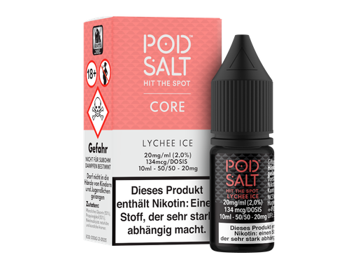 [PTNSL10LI-20-H] Pod Salt Core - Lychee Ice - Nikotinsalz Liquid 20 mg/ml 5er Packung