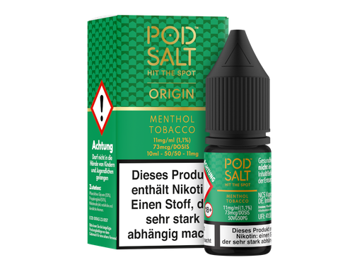 [PTNSL10OM-11-H] Pod Salt Origin - Menthol Tobacco - Nikotinsalz Liquid 11 mg/ml 5er Packung