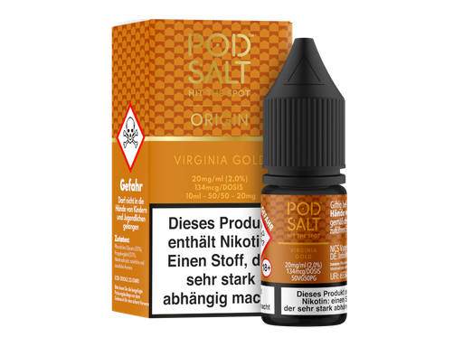 [PTNSL10OV-20] Pod Salt Origin - Virginia Gold - Nikotinsalz Liquid 20 mg/ml
