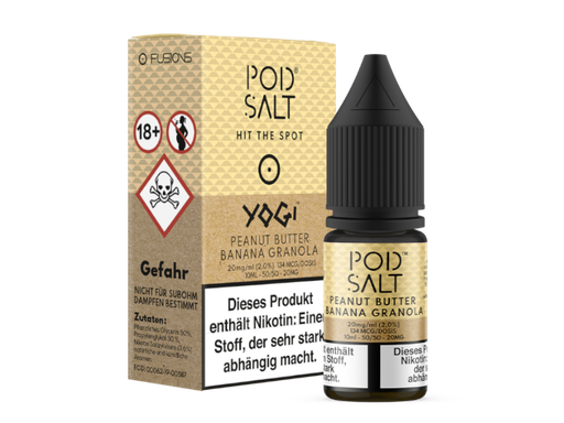 [PTNSL10PB-20-H] Pod Salt Fusion - Peanut Butter Banana Granola - Nikotinsalz Liquid 20 mg/ml 5er Packung
