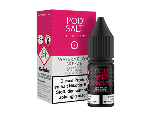 [PTNSL10WB-11-K] Pod Salt - Watermelon Breeze - Nikotinsalz Liquid 11 mg/ml 100er Packung
