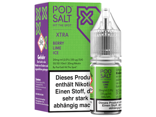 [PTNSL10XBI-20-K] Pod Salt X - Berry Lime Ice - Nikotinsalz Liquid 20 mg/ml 100er Packung