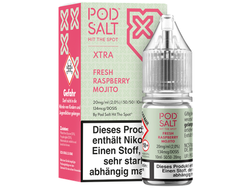 [PTNSL10XRM-20-H] Pod Salt X - Fresh Rasperry Mojito - Nikotinsalz Liquid 20 mg/ml 5er Packung