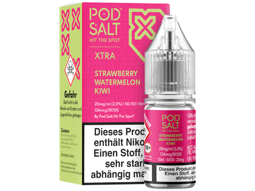 [PTNSL10XSW-20-H] Pod Salt X - Strawberry Watermelon Kiwi - Nikotinsalz Liquid 20 mg/ml 5er Packung