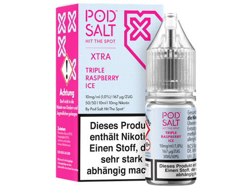 [PTNSL10XTR-10-K] Pod Salt X - Triple Raspberry Ice - Nikotinsalz Liquid 10 mg/ml 100er Packung