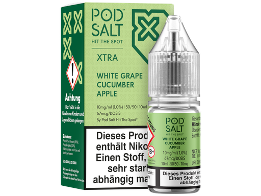 [PTNSL10XWG-10] Pod Salt X - White Grape Cucumber Apple - Nikotinsalz Liquid 10 mg/ml