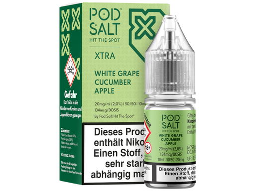 [PTNSL10XWG-20-H] Pod Salt X - White Grape Cucumber Apple - Nikotinsalz Liquid 20 mg/ml 5er Packung