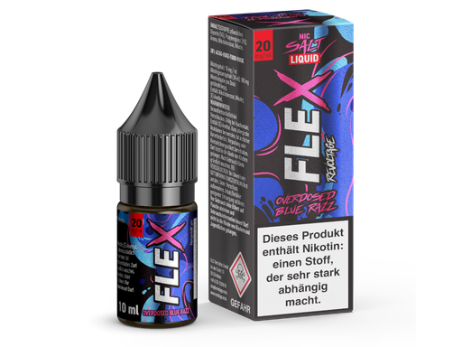 [RENSL10FBR-20-K] Revoltage - FLEX - Overdosed Blue Razz - Nikotinsalz Liquid 20 mg/ml 450er Packung