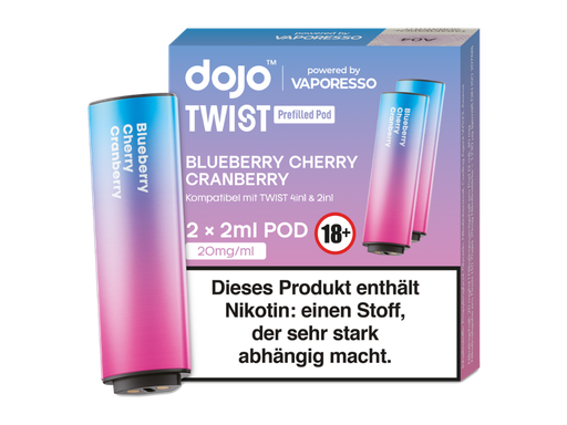 [DJEWTP20-BC-H] Vaporesso - Dojo - Twist Pod Blueberry Cherry Cranberry 20 mg/ml (2 Stück pro Packung) 10er Packung