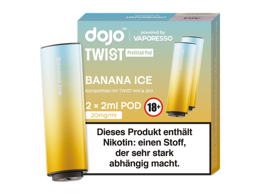 [DJEWTP20-BI-H] Vaporesso - Dojo - Twist Pod Banana Ice 20 mg/ml (2 Stück pro Packung) 10er Packung