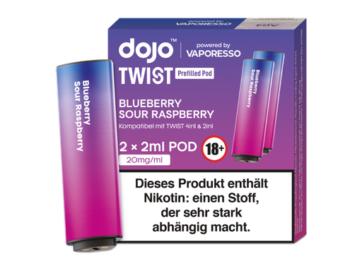 [DJEWTP20-BS] Vaporesso - Dojo - Twist Pod Blueberry Sour Raspberry 20 mg/ml (2 Stück pro Packung)