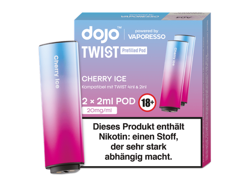 [DJEWTP20-CI-H] Vaporesso - Dojo - Twist Pod Cherry Ice 20 mg/ml (2 Stück pro Packung) 10er Packung