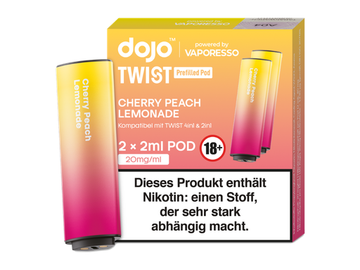 [DJEWTP20-CP-H] Vaporesso - Dojo - Twist Pod Cherry Peach Lemonade 20 mg/ml (2 Stück pro Packung) 10er Packung