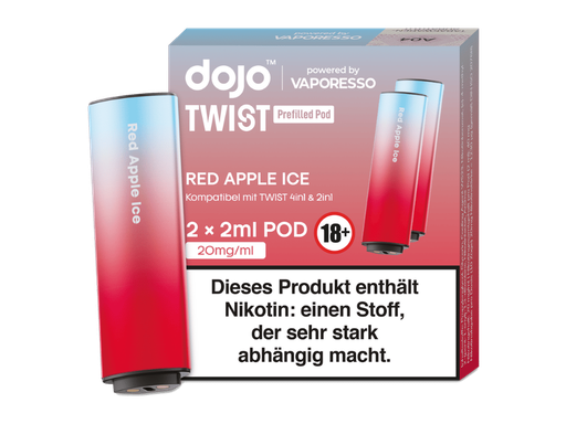 [DJEWTP20-RA-H] Vaporesso - Dojo - Twist Pod Red Apple Ice 20 mg/ml (2 Stück pro Packung) 10er Packung