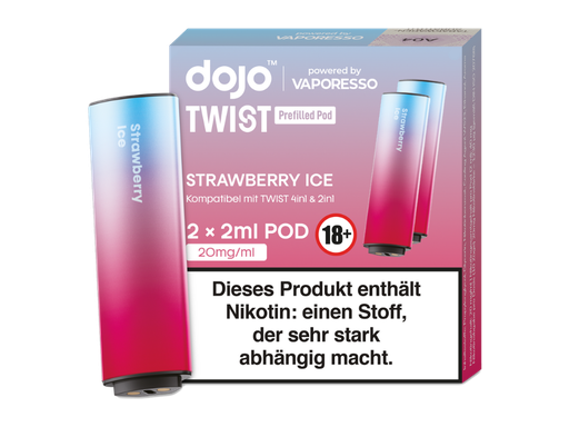 [DJEWTP20-SI-K] Vaporesso - Dojo - Twist Pod Strawberry Ice 20 mg/ml (2 Stück pro Packung) 400er Packung