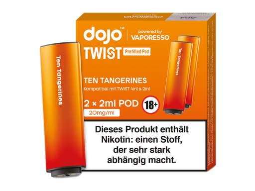 [DJEWTP20-TT-K] Vaporesso - Dojo - Twist Pod Ten Tangerines 20 mg/ml (2 Stück pro Packung) 400er Packung
