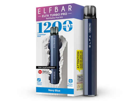 [EB100ETR-10-H] Elfbar - Elfa Turbo Pro E-Zigaretten Set Navy Blue 10er Packung