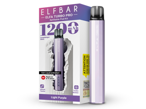 [EB100ETR-14-H] Elfbar - Elfa Turbo Pro E-Zigaretten Set Light Purple 10er Packung