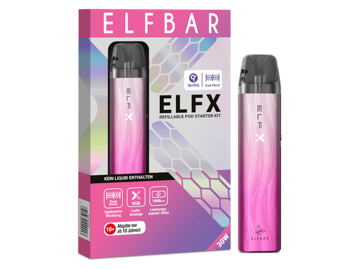 [EB100EX-14-H] Elfbar - Elfx E-Zigaretten Set silber-pink 10er Packung