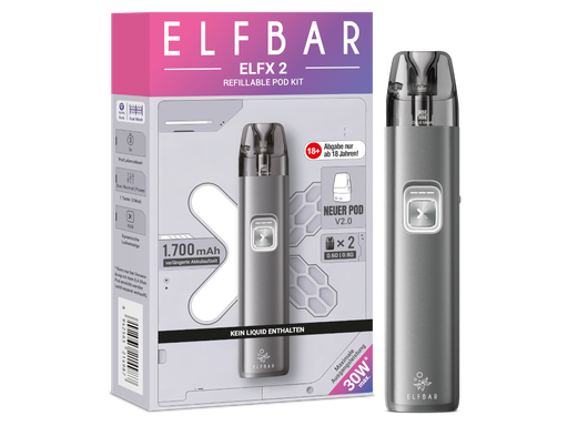 [EB100EX2-11-H] Elfbar - Elfx 2 E-Zigaretten Set Space Grey 10er Packung