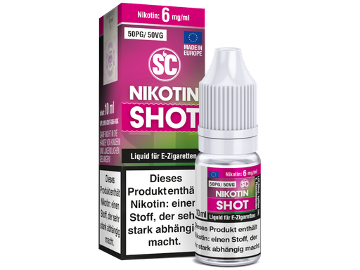 [SCS10S-6-H] SC - 10 ml Nikotin Shot 50PG/50VG 6 mg/ml 10er Packung