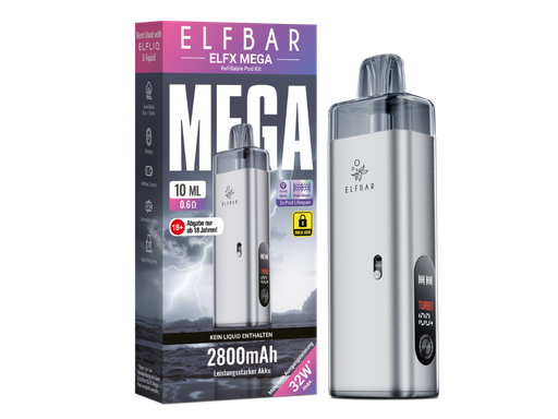 [EB100EXM-11-K] Elfbar - Elfx Mega E-Zigaretten Set Silver 100er Packung