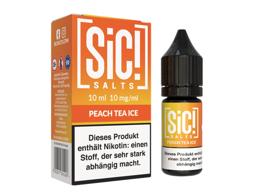 [SINSL10PT-10-H] SiC! Salts - Peach Tea Ice - Nikotinsalz Liquid 10 mg/ml 5er Packung