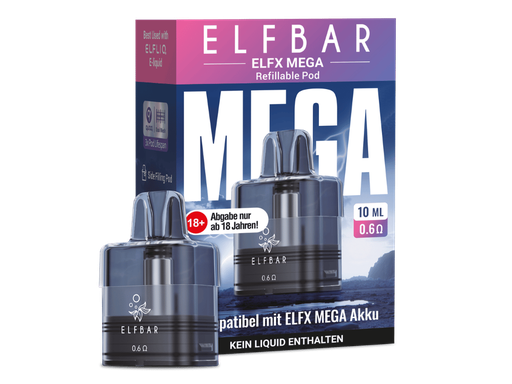[EB100EXMP-12-H] Elfbar - Elfx Mega Pod mit 0,6 Ohm 10 ml 10er Packung